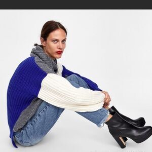 Zara Platform Leather Ankle Boots